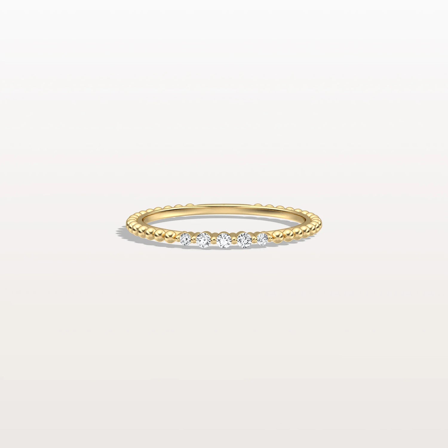 Minimalist Bead Accent Lab Grown Diamond Ring - Rings