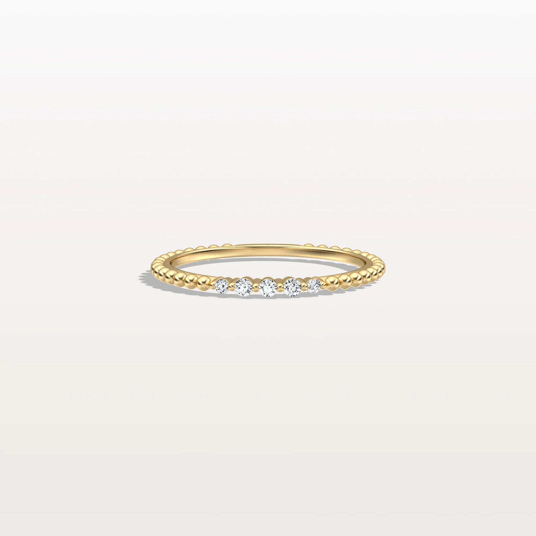 Minimalist Bead Accent Lab Grown Diamond Ring - Rings