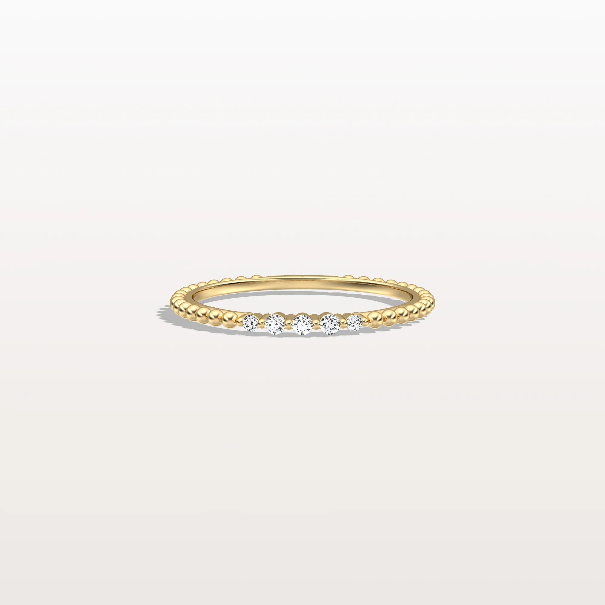Minimalist Bead Accent Lab Grown Diamond Ring - Rings