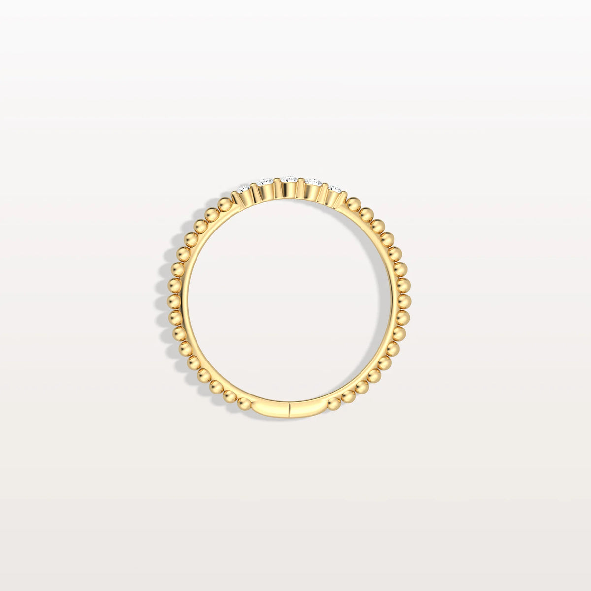 Minimalist Bead Accent Lab Grown Diamond Ring - Rings