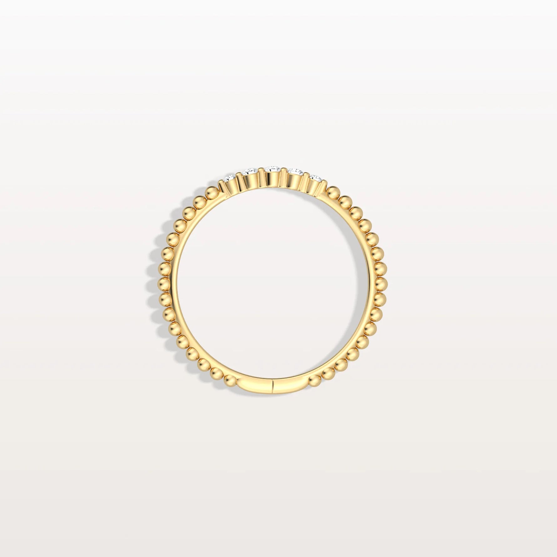 Minimalist Bead Accent Lab Grown Diamond Ring - Rings