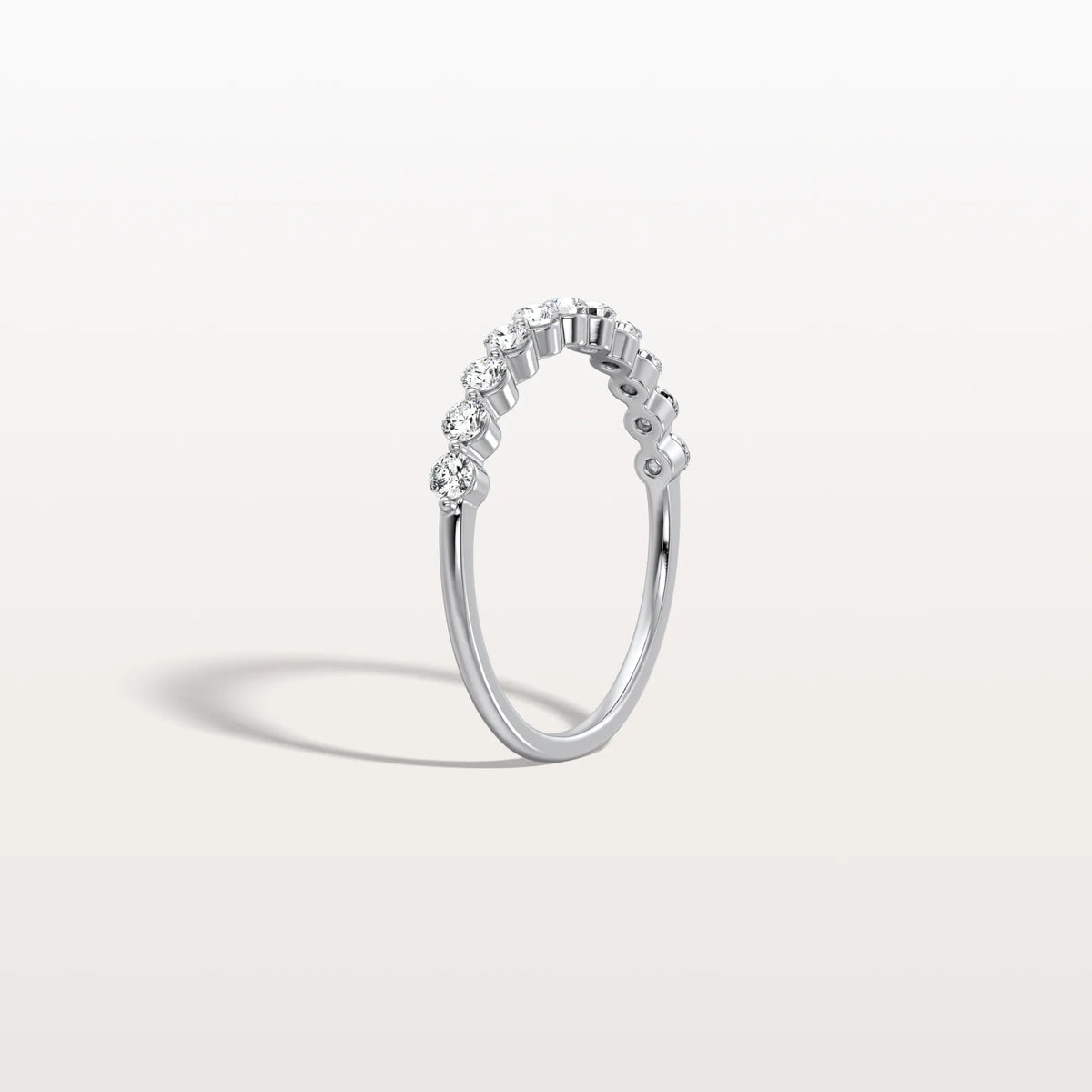 Half Eternity Lab Grown Diamond Ring - Round Cut Stackable Wedding Band - Rings