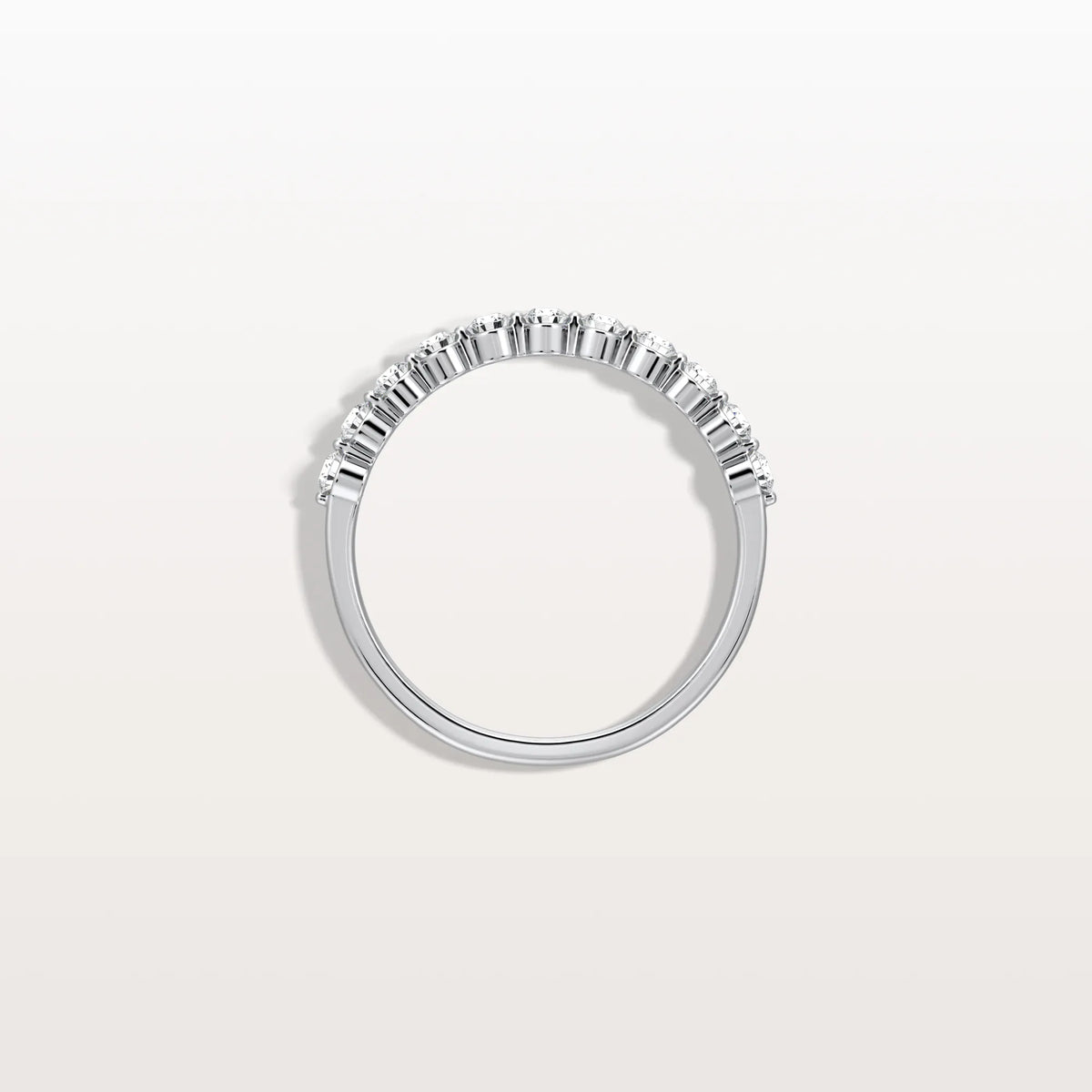 Half Eternity Lab Grown Diamond Ring - Round Cut Stackable Wedding Band - Rings