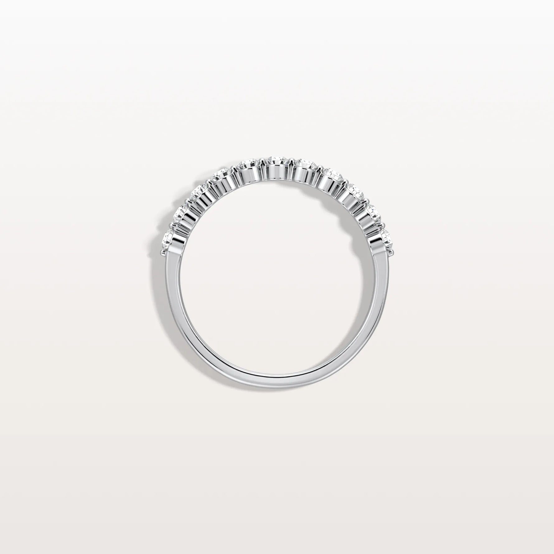 Half Eternity Lab Grown Diamond Ring - Round Cut Stackable Wedding Band - Rings