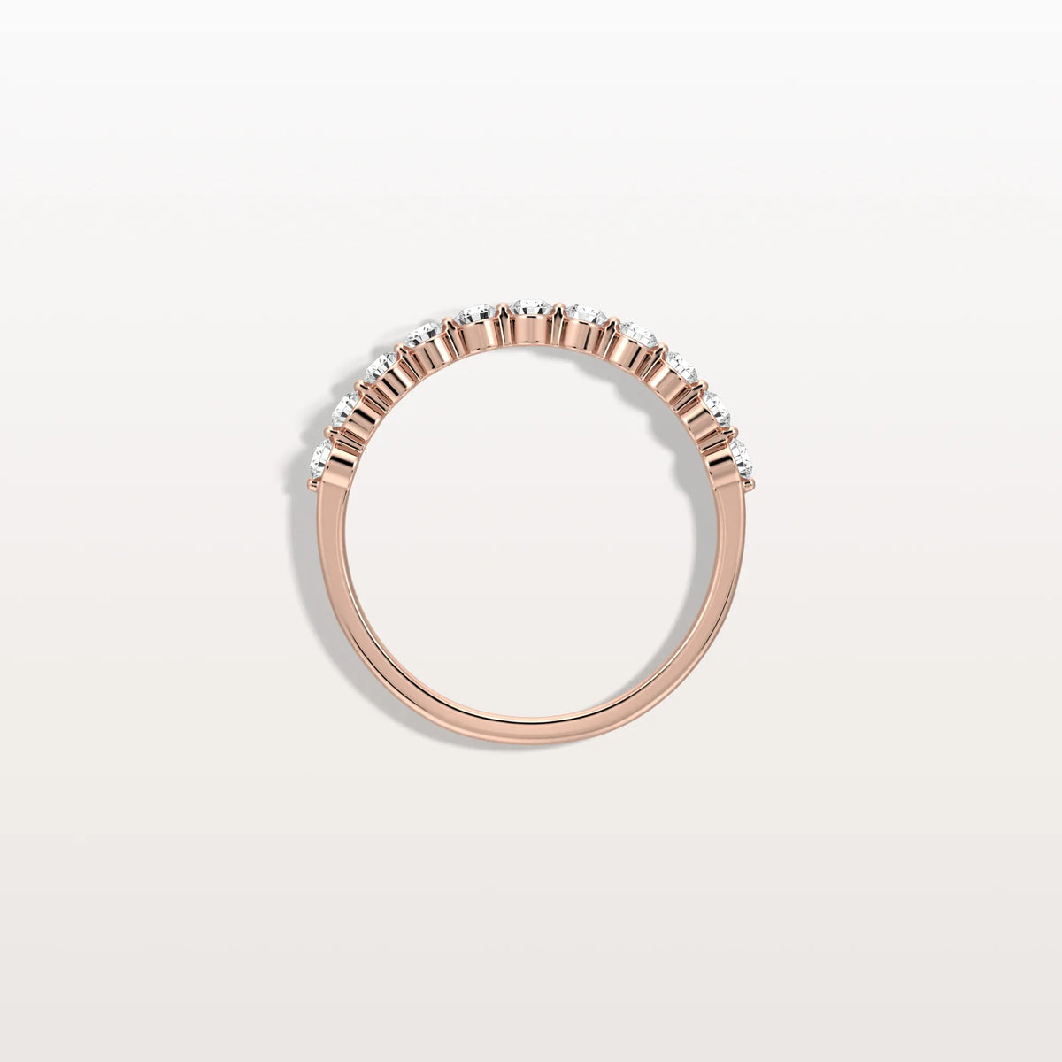 Half Eternity Lab Grown Diamond Ring - Round Cut Stackable Wedding Band - Rings