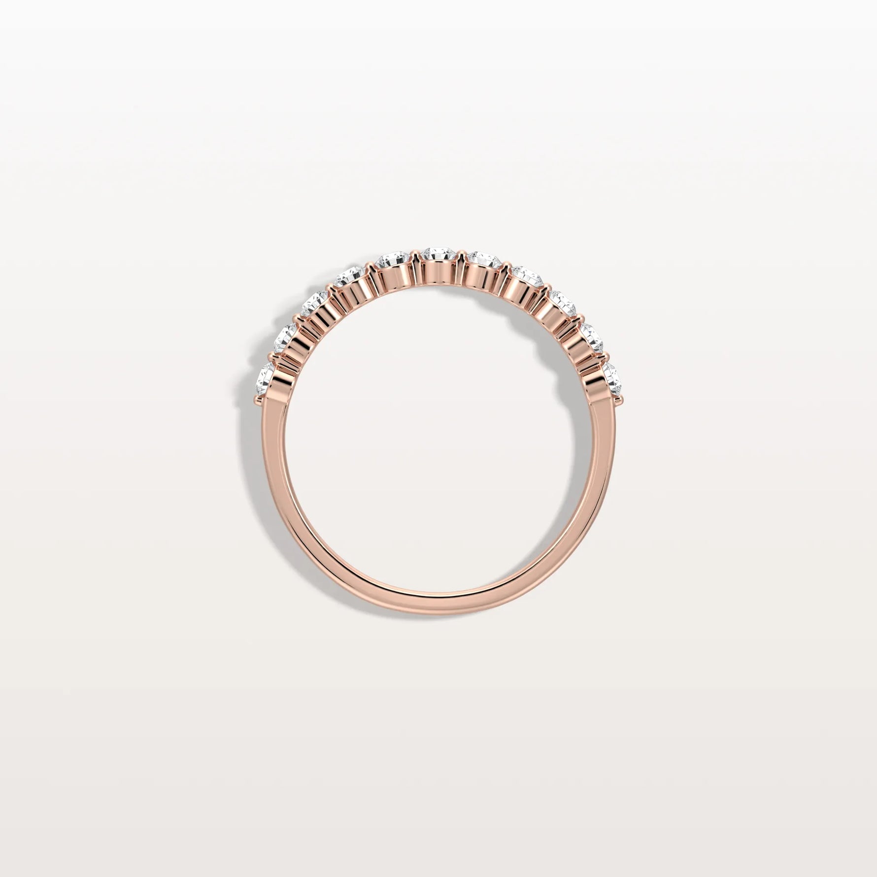 Half Eternity Lab Grown Diamond Ring - Round Cut Stackable Wedding Band - Rings