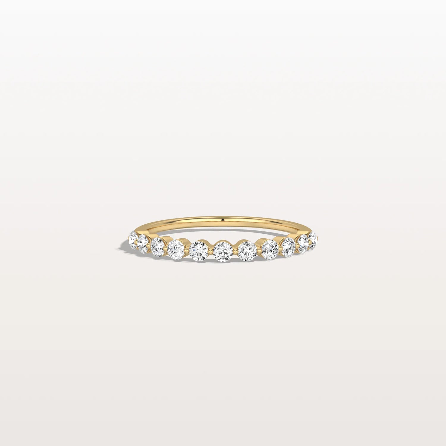 Half Eternity Lab Grown Diamond Ring - Round Cut Stackable Wedding Band - Rings
