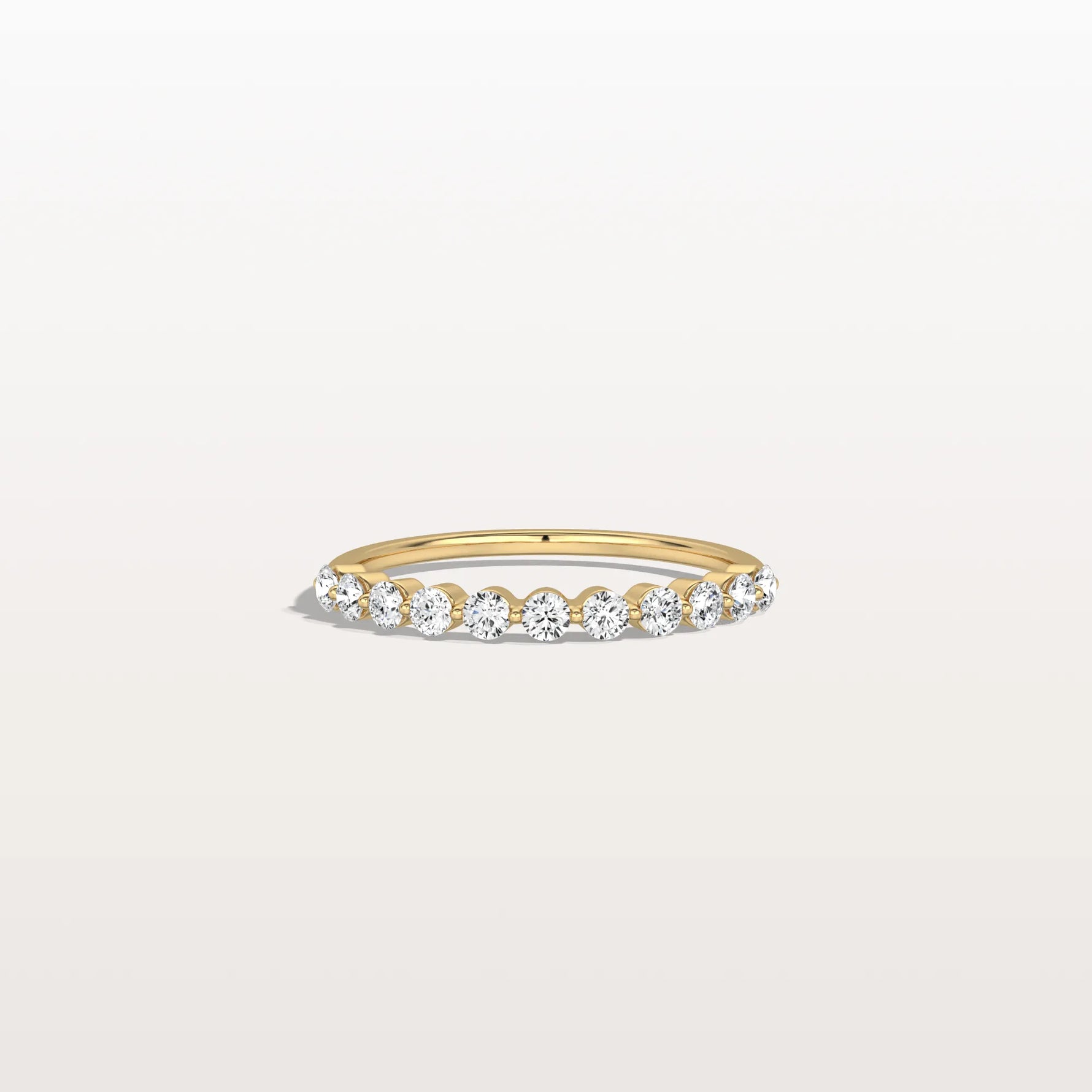 Half Eternity Lab Grown Diamond Ring - Round Cut Stackable Wedding Band - Rings