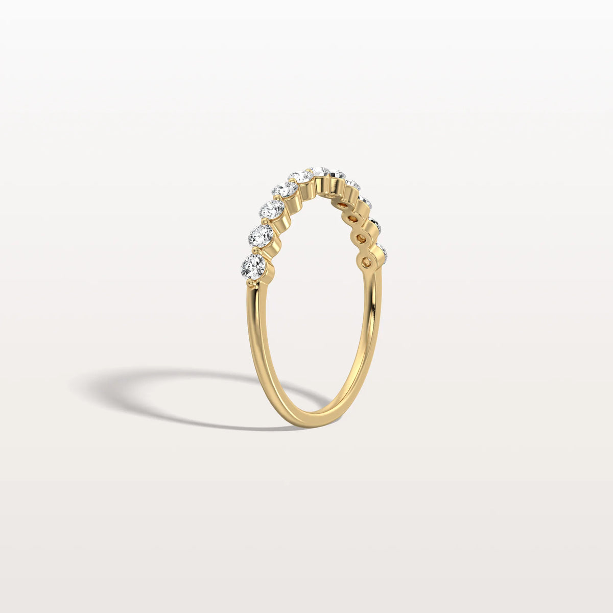 Half Eternity Lab Grown Diamond Ring - Round Cut Stackable Wedding Band - Rings