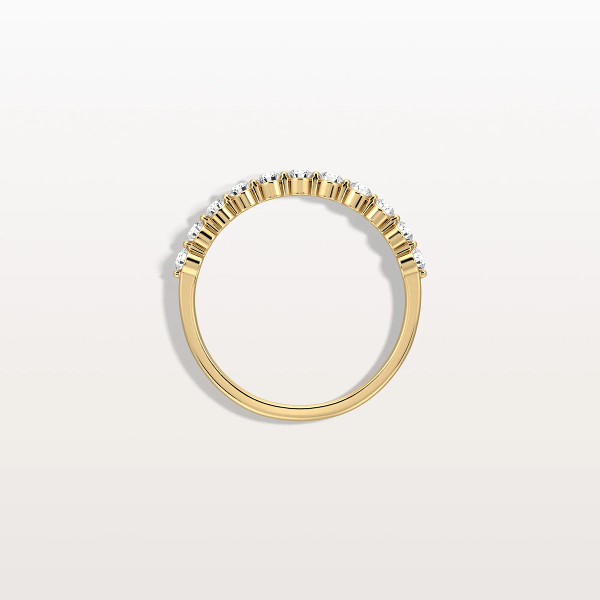 Half Eternity Lab Grown Diamond Ring - Round Cut Stackable Wedding Band - Rings