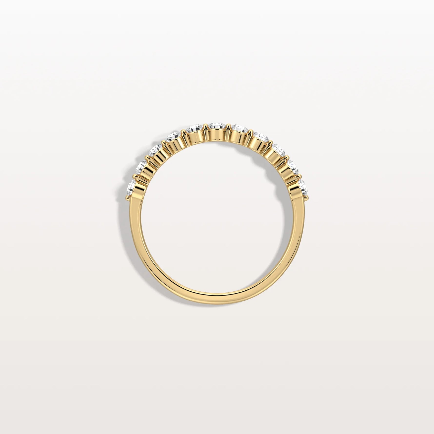 Half Eternity Lab Grown Diamond Ring - Round Cut Stackable Wedding Band - Rings