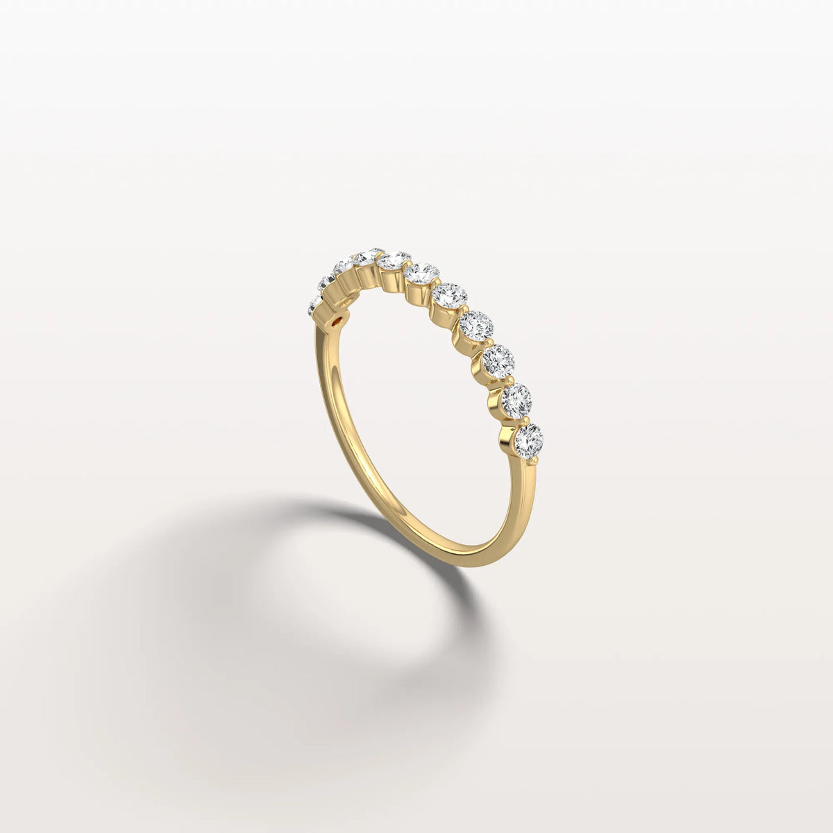 Half Eternity Lab Grown Diamond Ring - Round Cut Stackable Wedding Band - Rings
