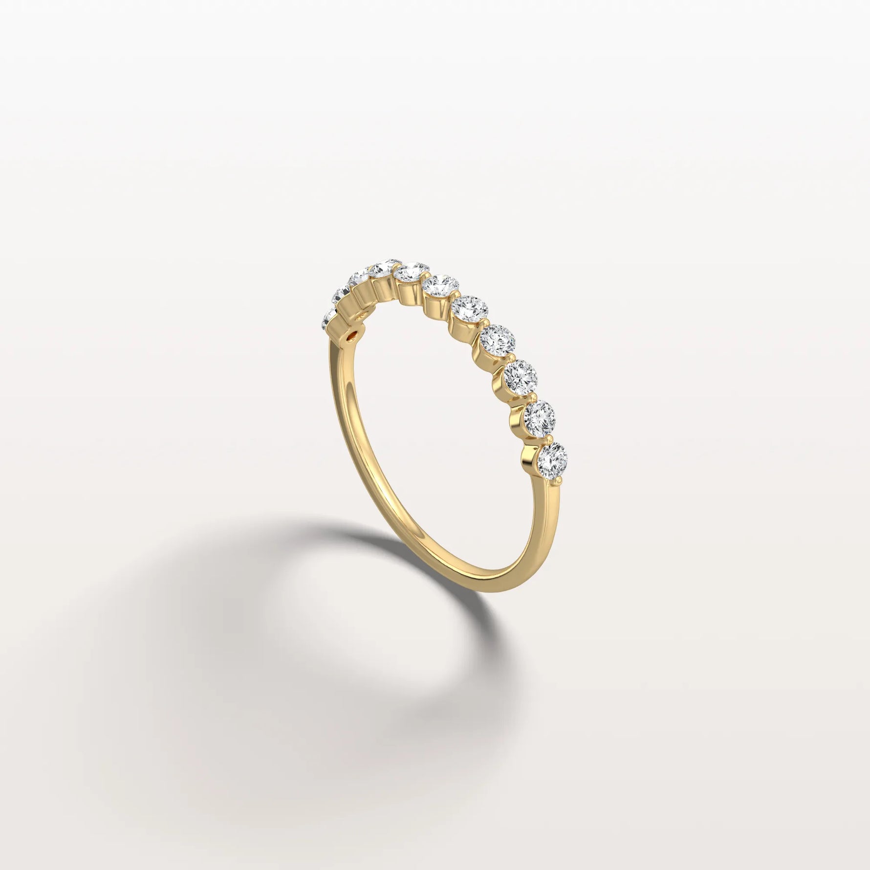 Half Eternity Lab Grown Diamond Ring - Round Cut Stackable Wedding Band - Rings