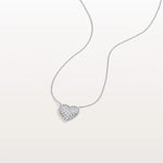 Lab Grown Diamond Beaded Heart Necklace in 14K Solid Gold/Platinum - Necklaces