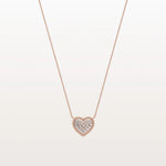 Lab Grown Diamond Beaded Heart Necklace in 14K Solid Gold/Platinum - Necklaces