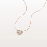 Lab Grown Diamond Beaded Heart Necklace in 14K Solid Gold/Platinum - Necklaces