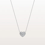 Lab Grown Diamond Beaded Heart Necklace in 14K Solid Gold/Platinum - Necklaces