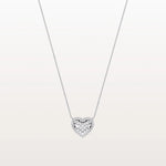 Lab Grown Diamond Beaded Heart Necklace in 14K Solid Gold/Platinum - Necklaces