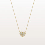 Lab Grown Diamond Beaded Heart Necklace in 14K Solid Gold/Platinum - Necklaces
