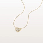 Lab Grown Diamond Beaded Heart Necklace in 14K Solid Gold/Platinum - Necklaces