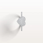 Lab Grown Diamond Beaded Heart Ring in 14K White Gold - Rings