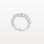 Lab Grown Diamond Beaded Heart Ring in 14K White Gold - Rings
