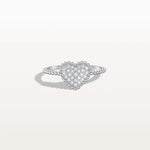 Lab Grown Diamond Beaded Heart Ring in 14K White Gold - Rings