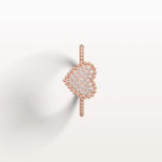 Lab Grown Diamond Beaded Heart Ring in 14K White Gold - Rings