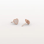 Heart - Shaped Lab Created Diamond Studs in 14K Solid Gold - Earrings