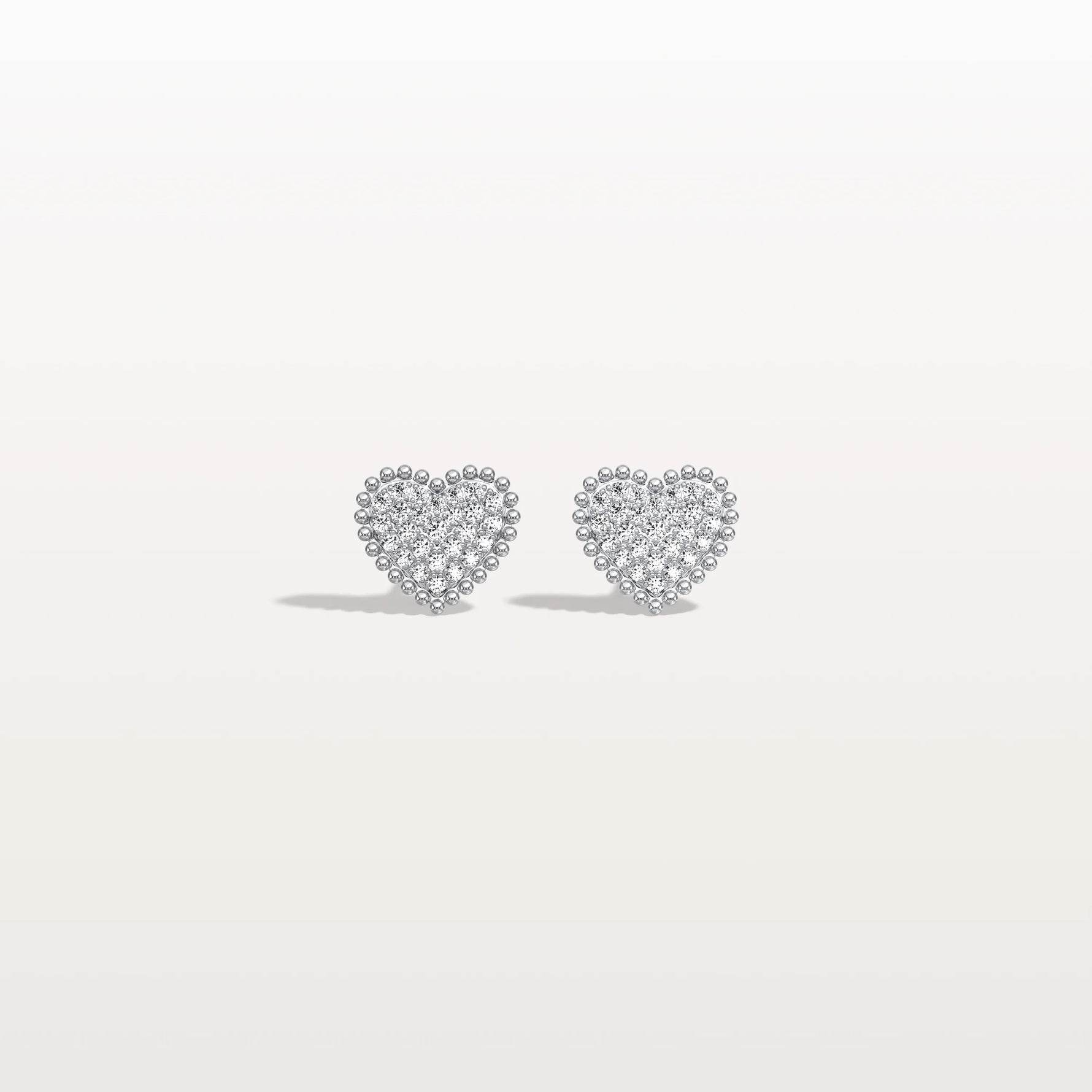 Heart - Shaped Lab Created Diamond Studs in 14K Solid Gold - Earrings