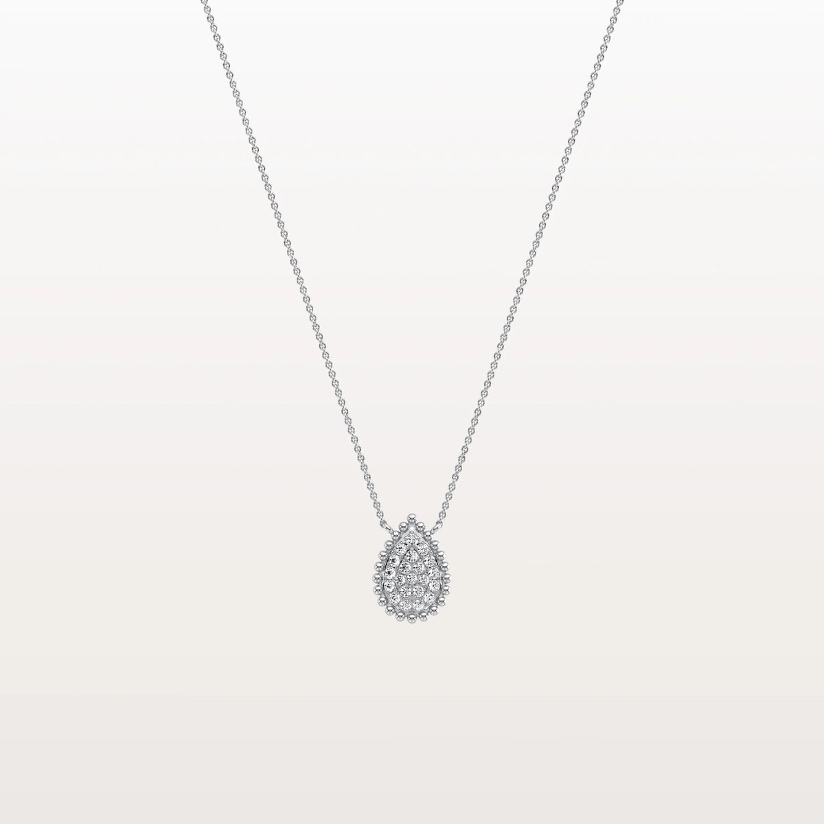 Lab Grown Diamond Teardrop Necklace in 14K Gold/Platinum - Necklaces