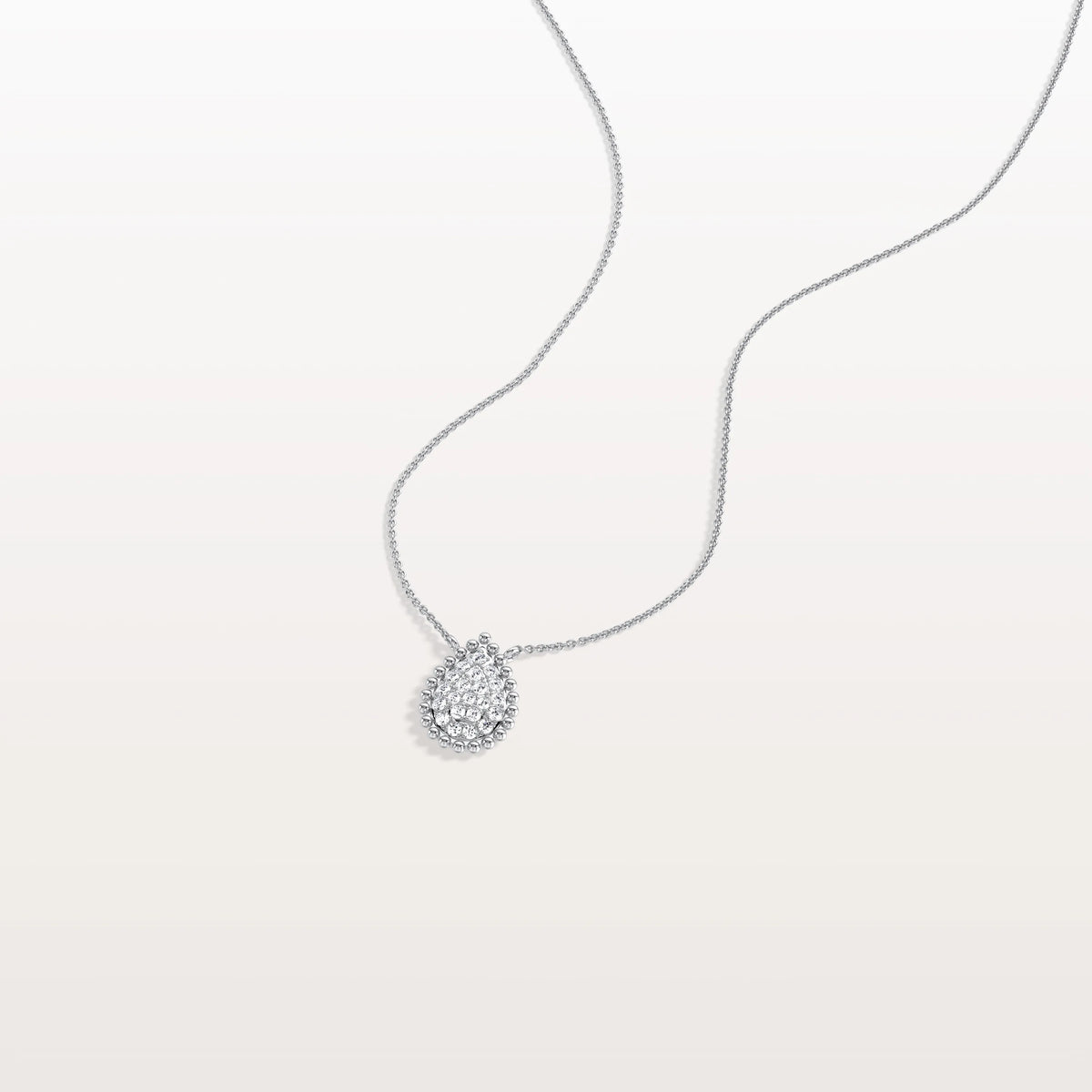 Lab Grown Diamond Teardrop Necklace in 14K Gold/Platinum - Necklaces