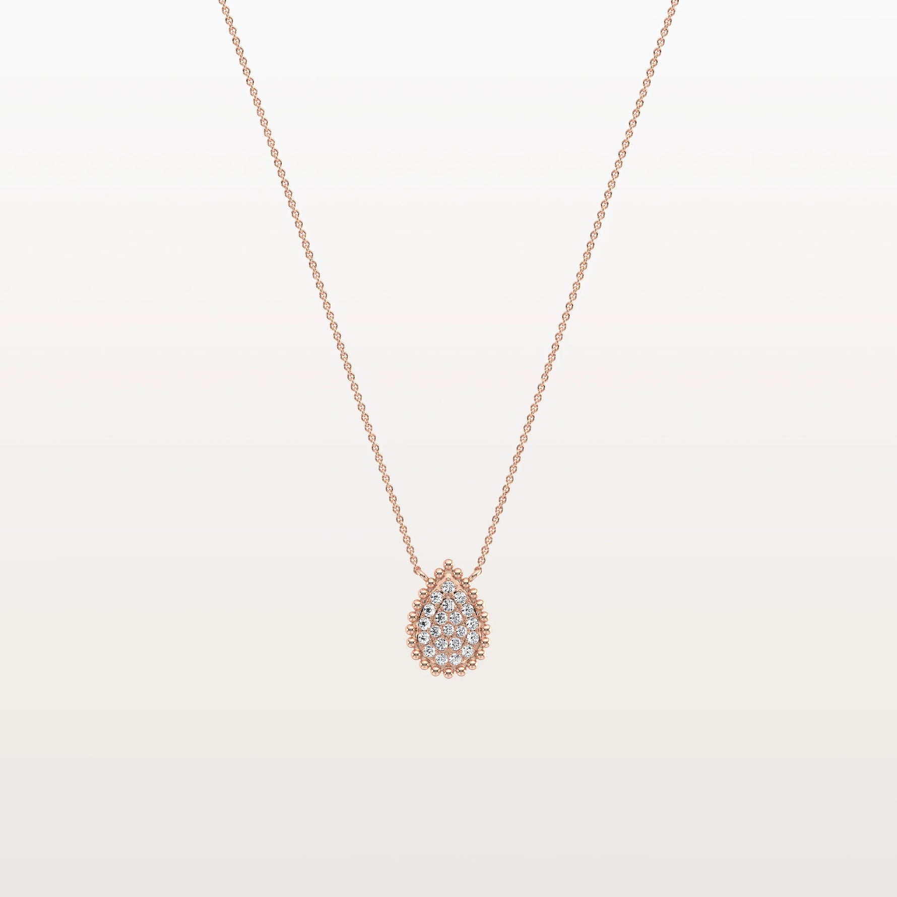 Lab Grown Diamond Teardrop Necklace in 14K Gold/Platinum - Necklaces