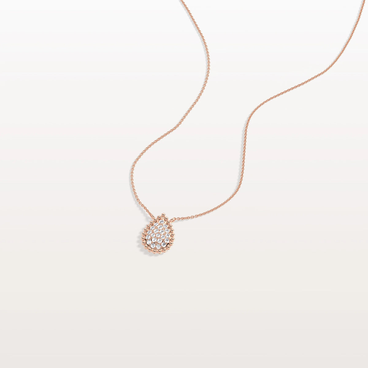 Lab Grown Diamond Teardrop Necklace in 14K Gold/Platinum - Necklaces