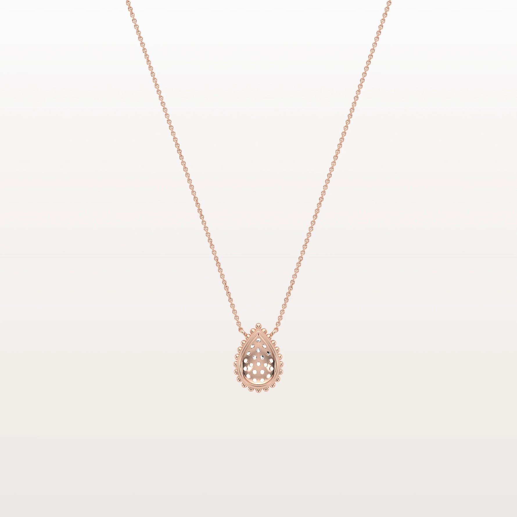 Lab Grown Diamond Teardrop Necklace in 14K Gold/Platinum - Necklaces