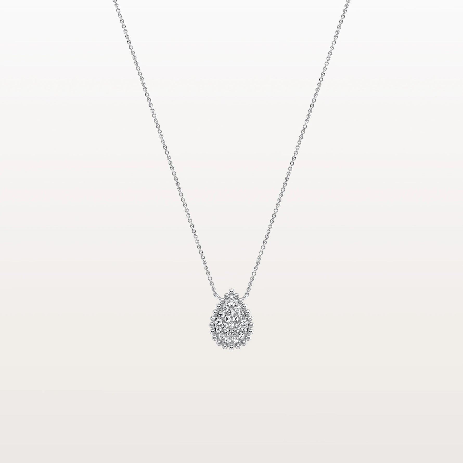 Lab Grown Diamond Teardrop Necklace in 14K Gold/Platinum - Necklaces