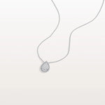 Lab Grown Diamond Teardrop Necklace in 14K Gold/Platinum - Necklaces