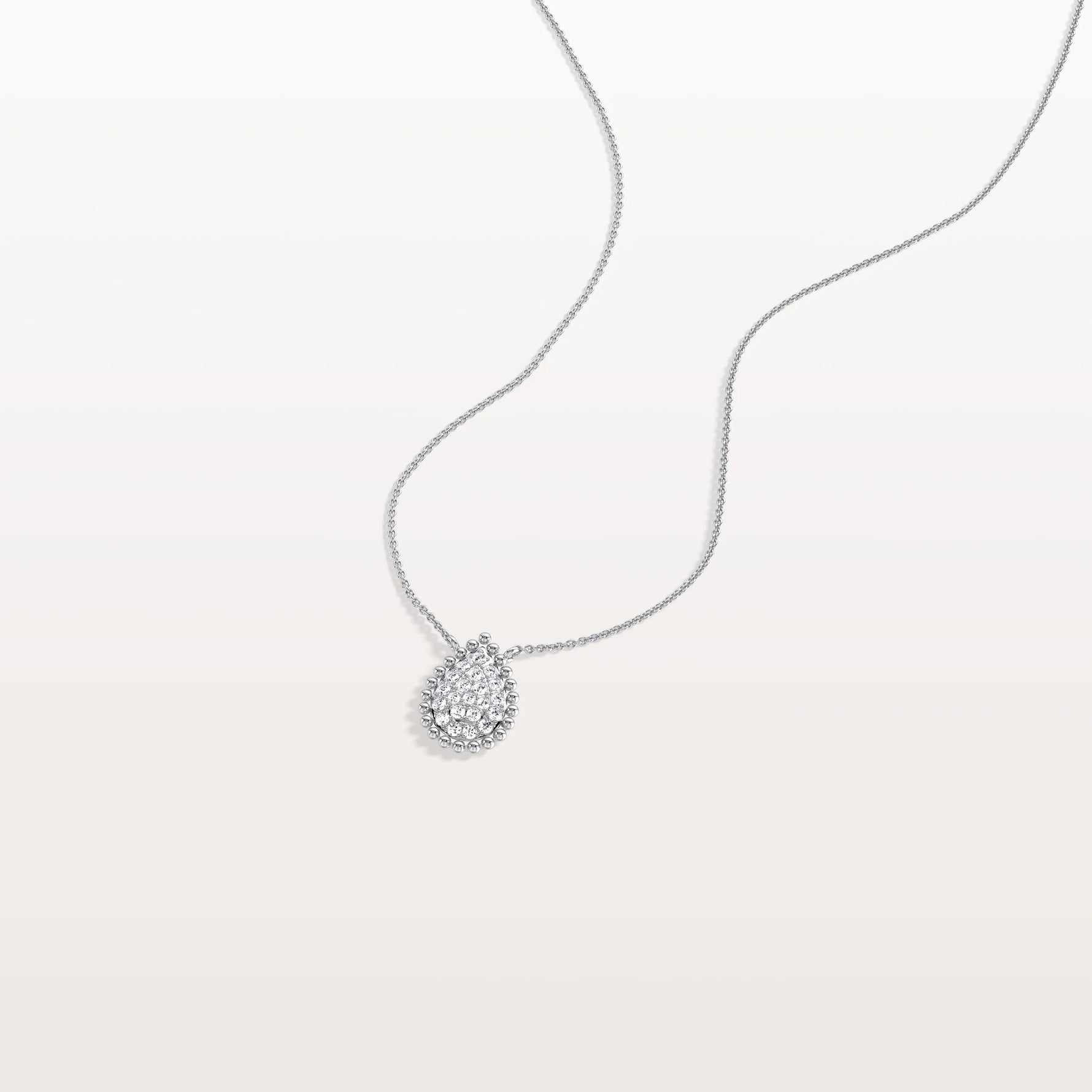 Lab Grown Diamond Teardrop Necklace in 14K Gold/Platinum - Necklaces