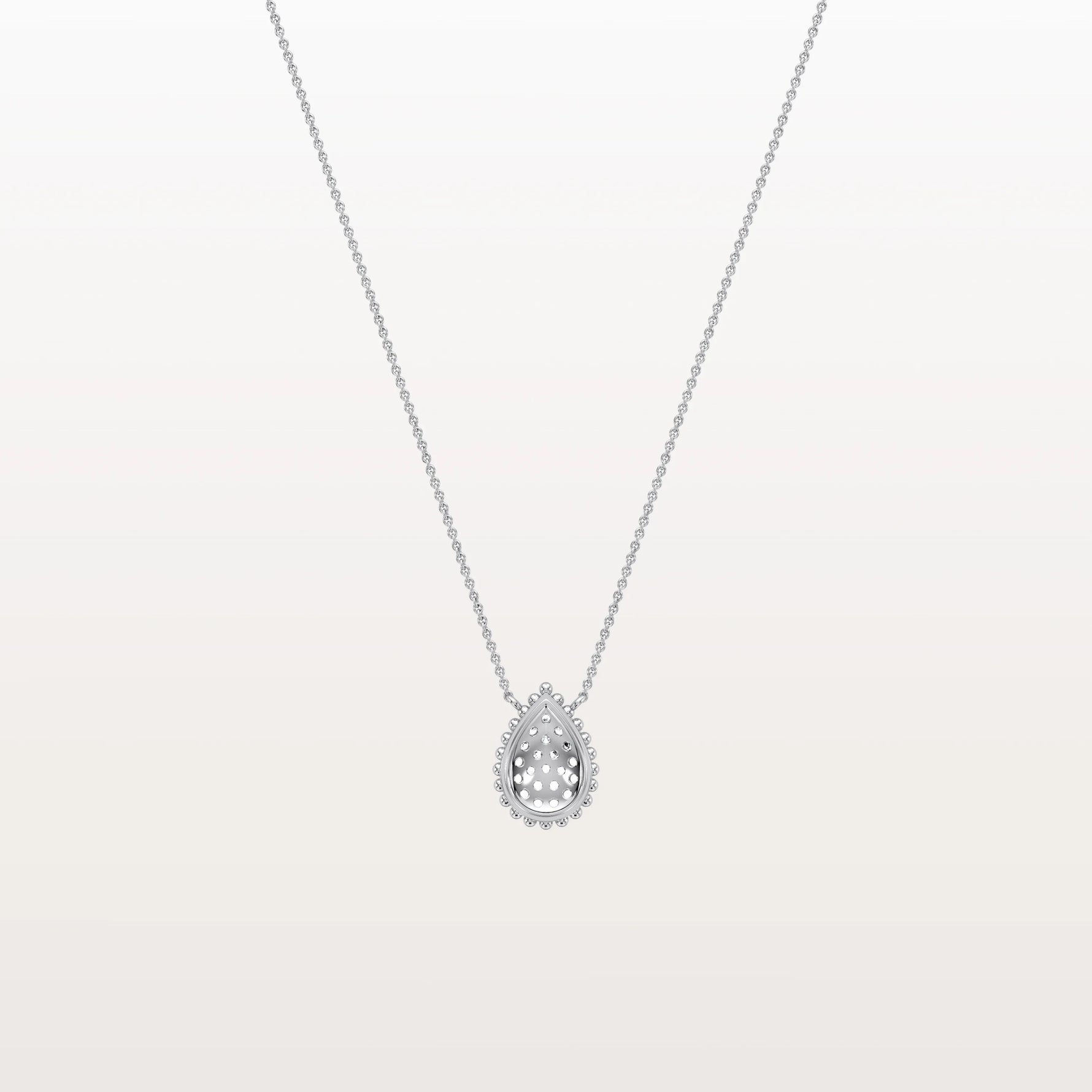 Lab Grown Diamond Teardrop Necklace in 14K Gold/Platinum - Necklaces