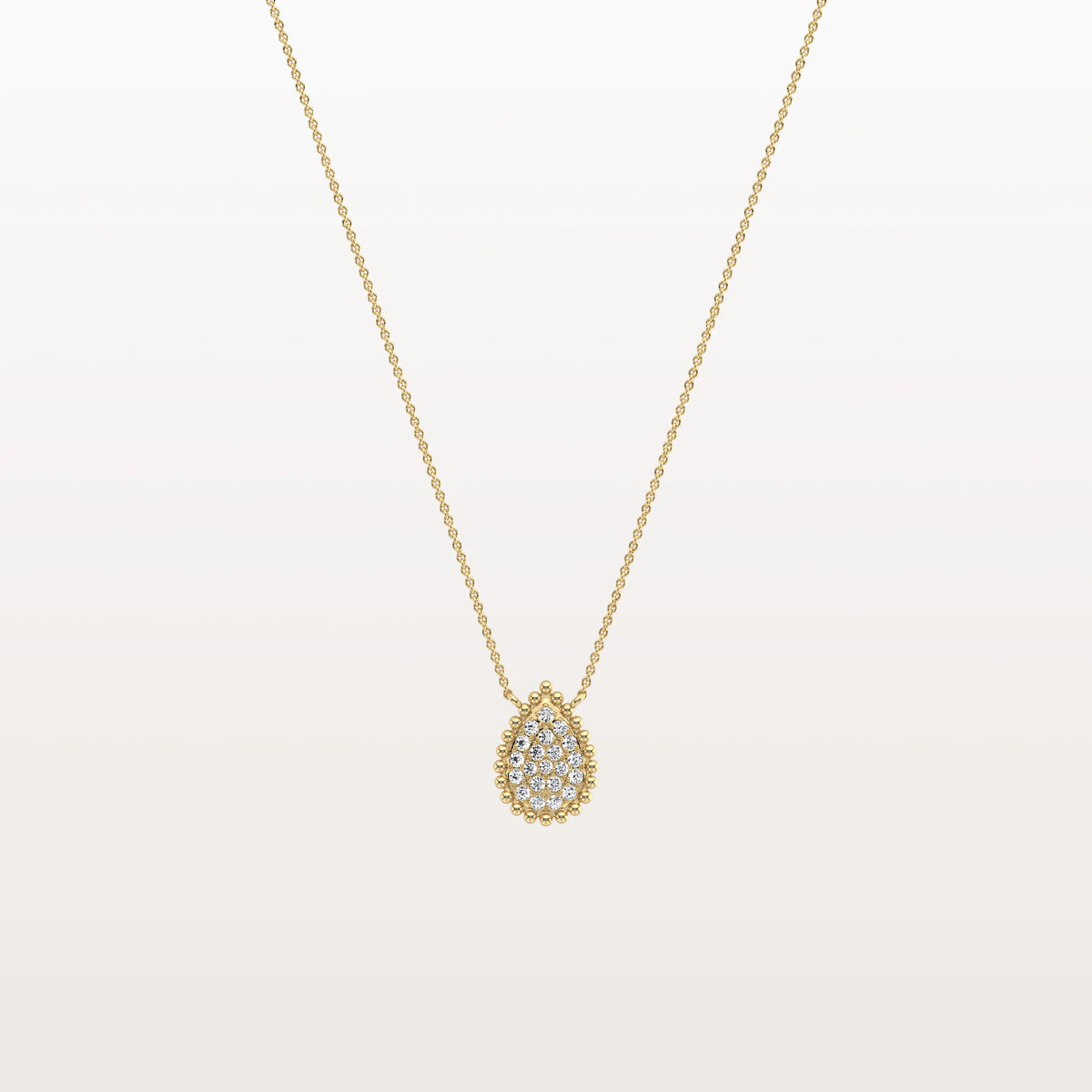 Lab Grown Diamond Teardrop Necklace in 14K Gold/Platinum - Necklaces