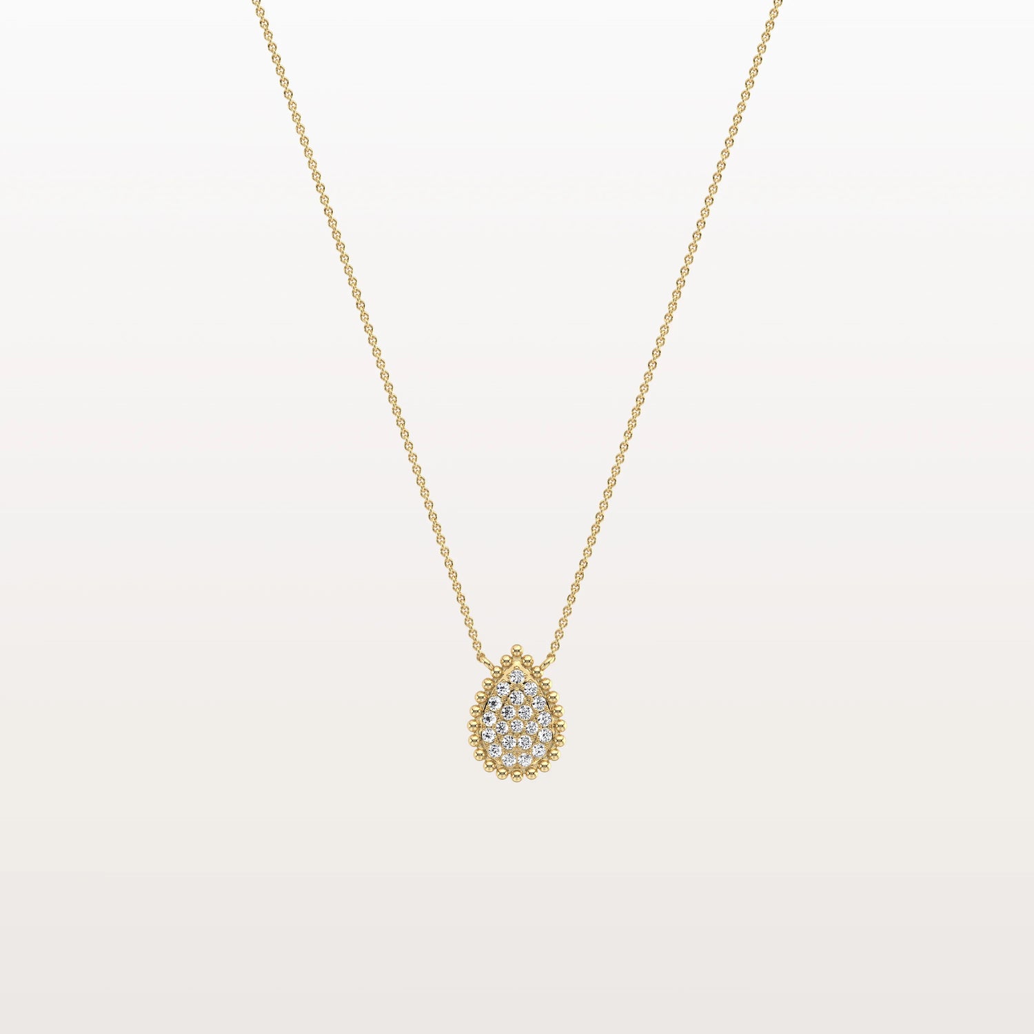 Lab Grown Diamond Teardrop Necklace in 14K Gold/Platinum - Necklaces