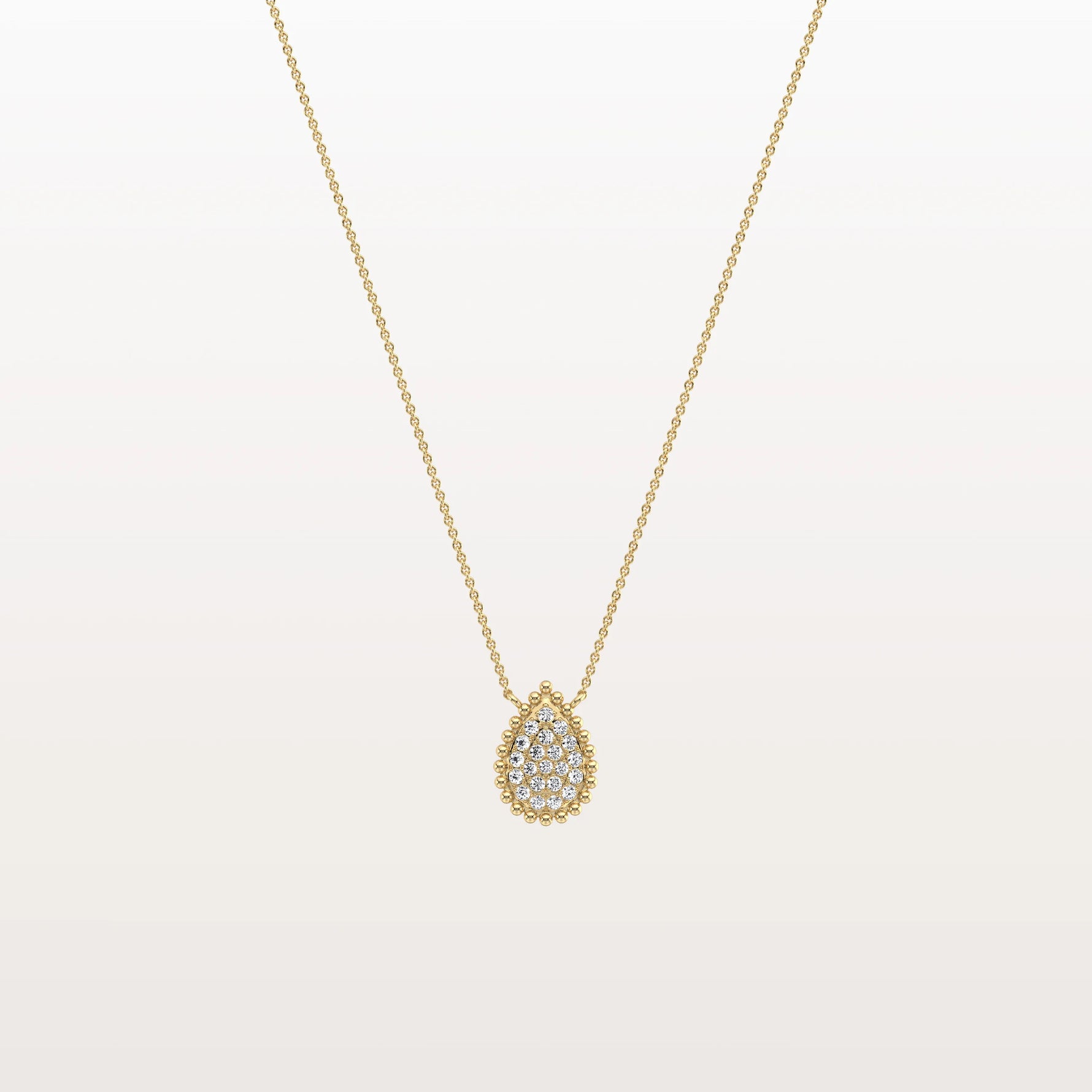 Lab Grown Diamond Teardrop Necklace in 14K Gold/Platinum - Necklaces