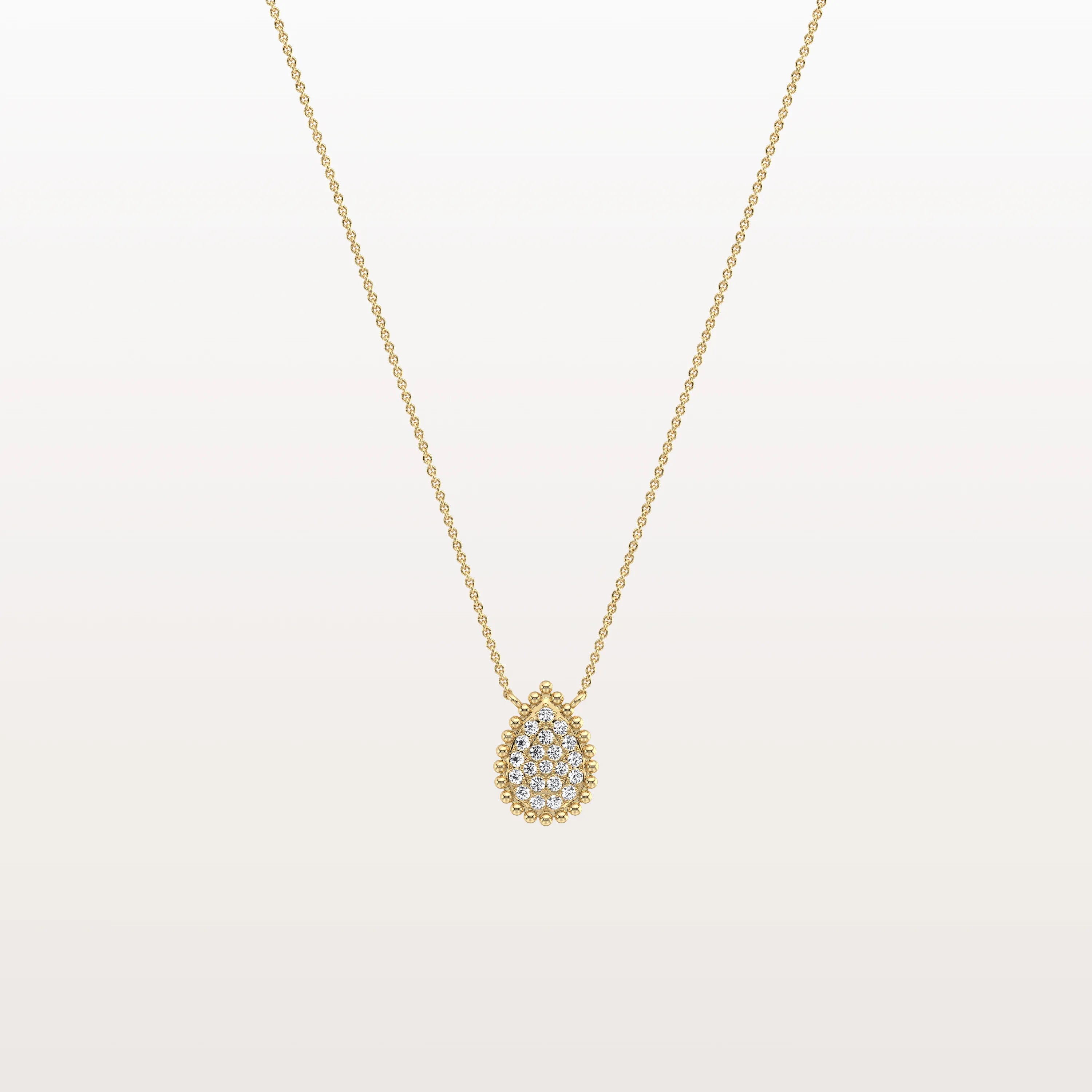 Lab Grown Diamond Teardrop Necklace in 14K Gold/Platinum - Necklaces
