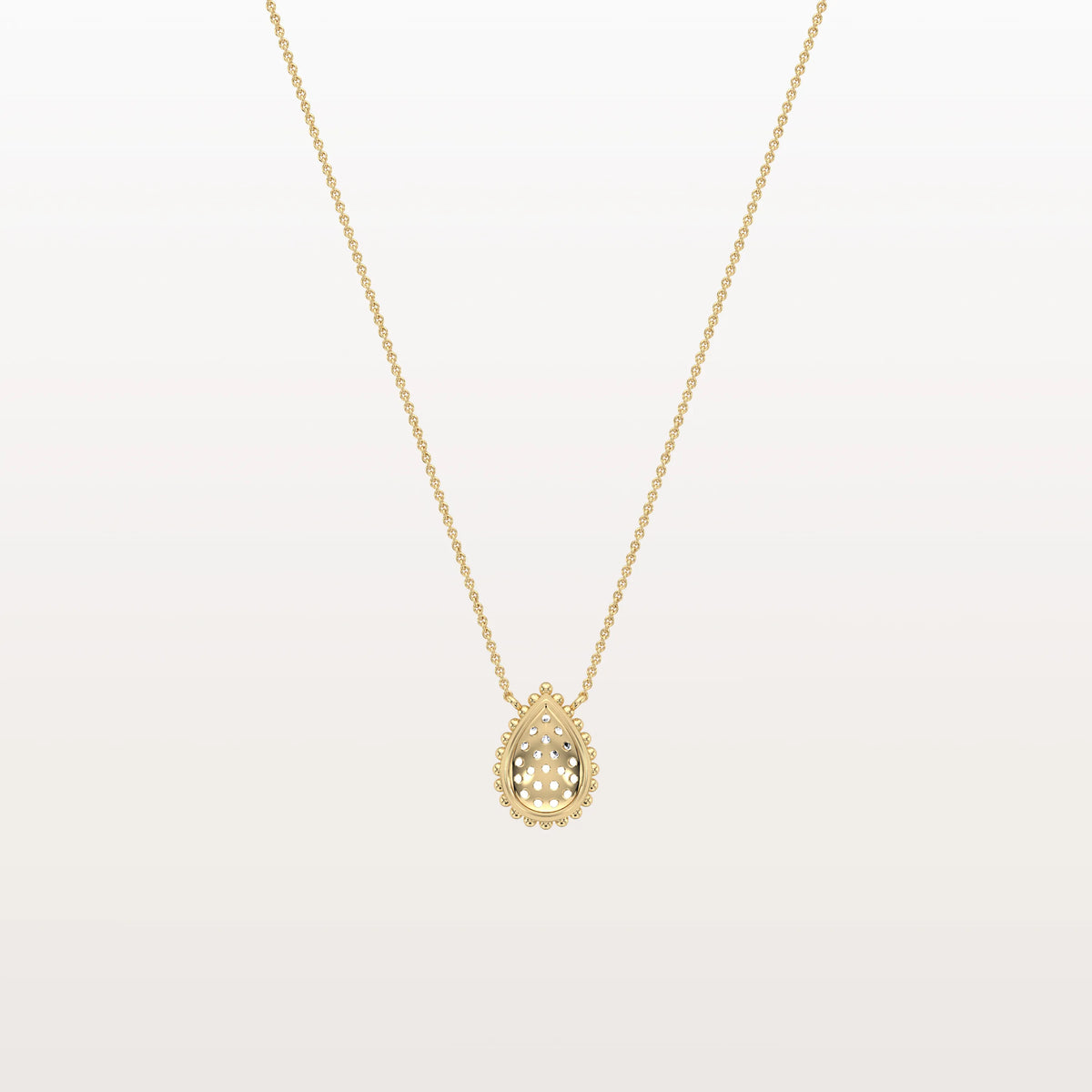 Lab Grown Diamond Teardrop Necklace in 14K Gold/Platinum - Necklaces