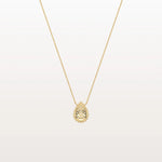 Lab Grown Diamond Teardrop Necklace in 14K Gold/Platinum - Necklaces