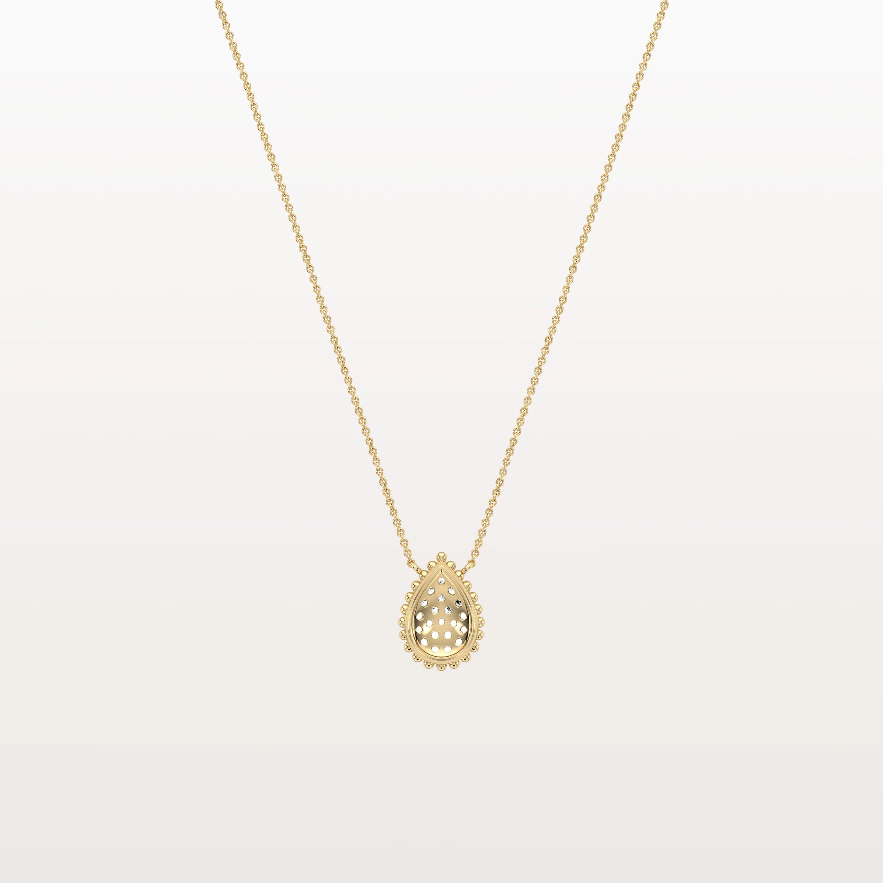 Lab Grown Diamond Teardrop Necklace in 14K Gold/Platinum - Necklaces
