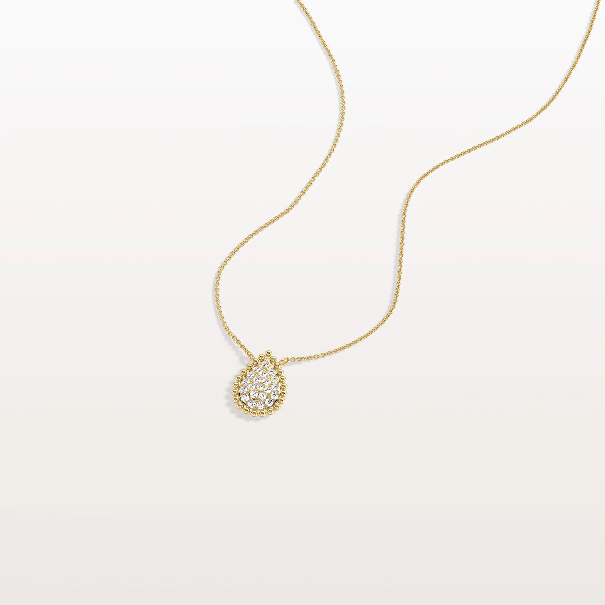 Lab Grown Diamond Teardrop Necklace in 14K Gold/Platinum - Necklaces