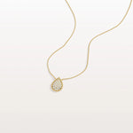 Lab Grown Diamond Teardrop Necklace in 14K Gold/Platinum - Necklaces