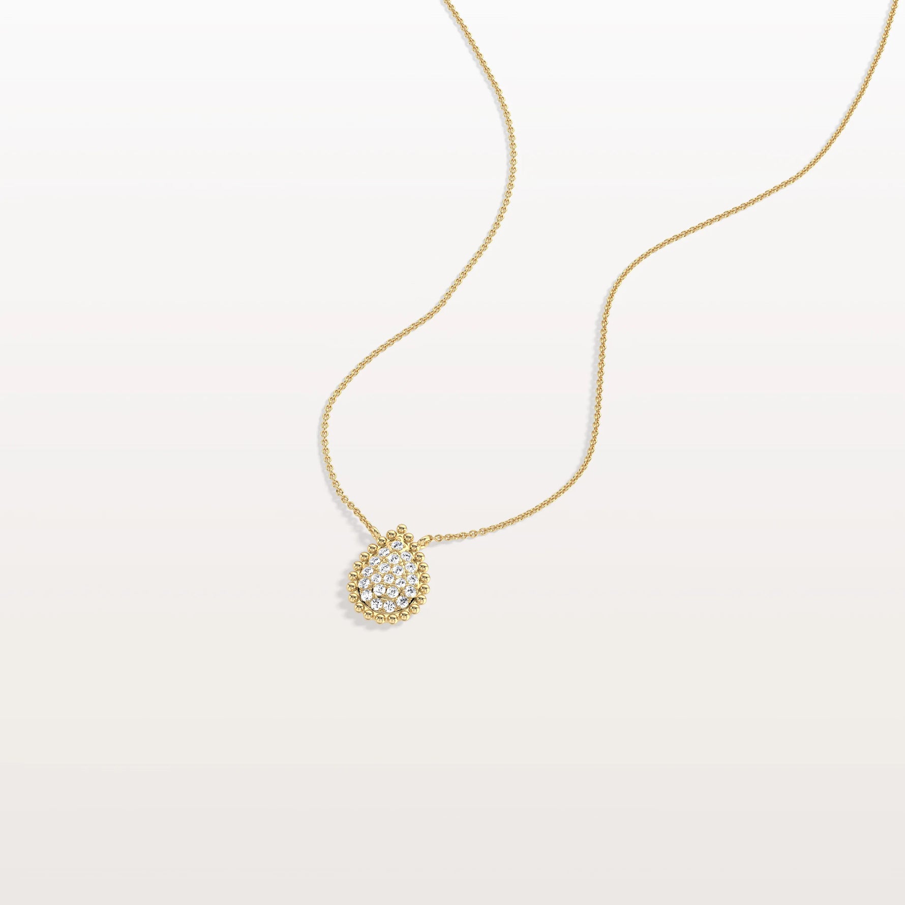 Lab Grown Diamond Teardrop Necklace in 14K Gold/Platinum - Necklaces