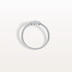 Lab Diamond Beaded Pear Shaped Ring in 14K Gold/Platinum - Rings